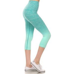 Yelete Green High Waist Ombre Capris NWT